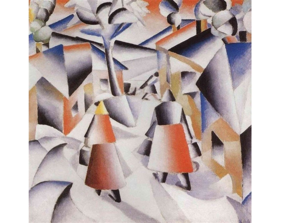 ΠΙΝΑΚΑΣ ΣΕ ΚΑΜΒΑ Kazimir Malevich - Πρωινό στο Χωριό μετά από Χιονοθύελλα