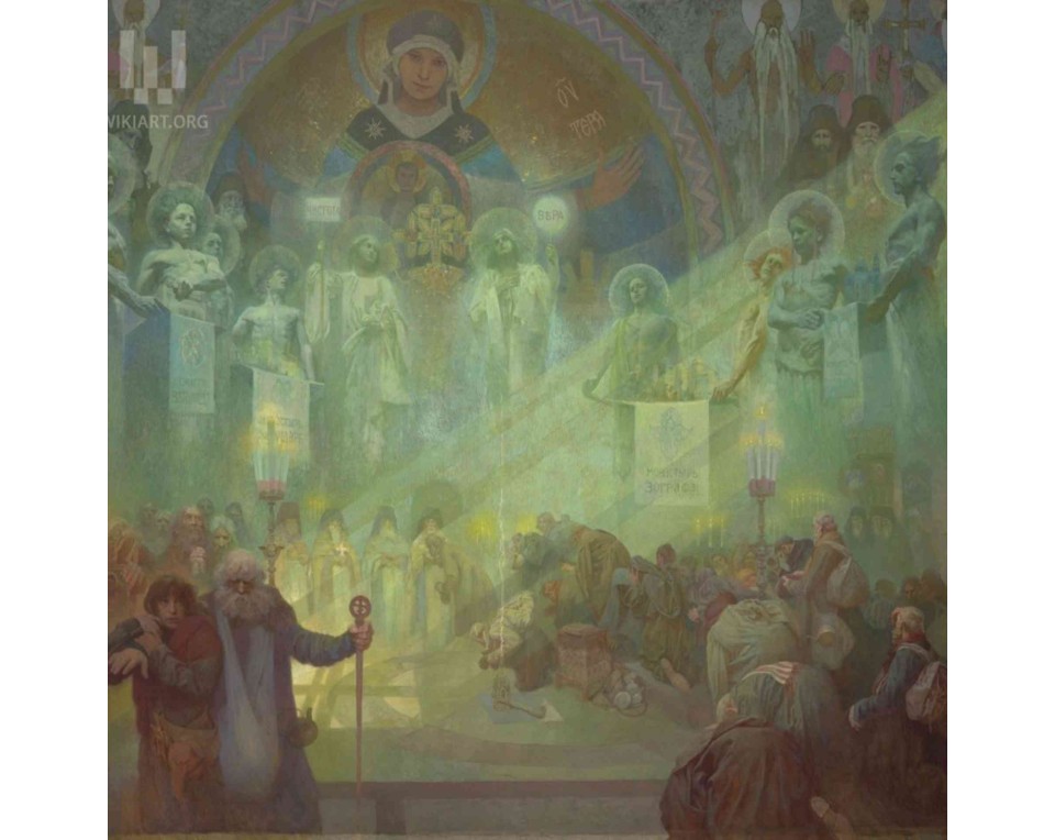 ΠΙΝΑΚΑΣ ΣΕ ΚΑΜΒΑ Alphonse Mucha - Το Άγιον Όρος