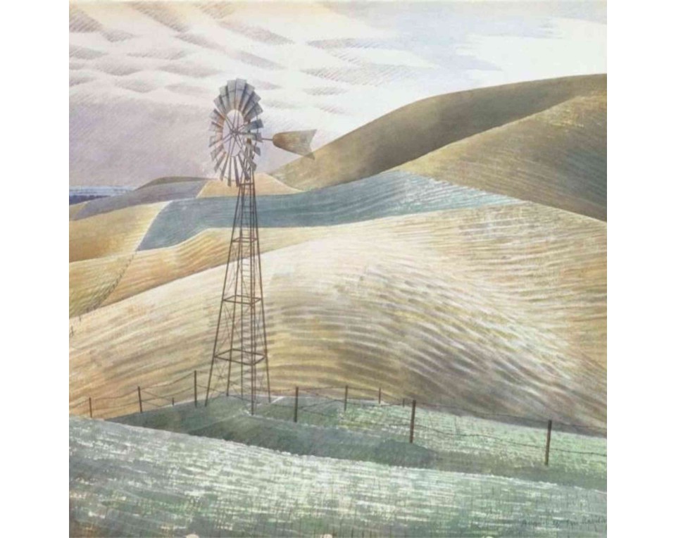 ΠΙΝΑΚΑΣ ΣΕ ΚΑΜΒΑ Eric Ravilious - Ανεμόμυλος