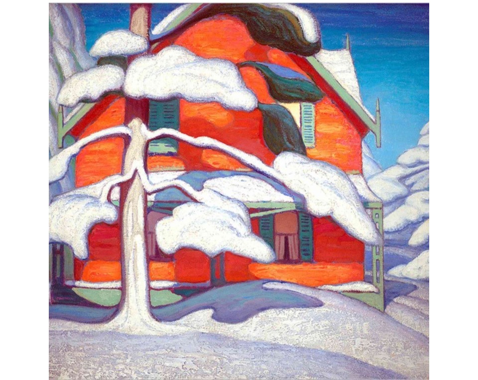 ΠΙΝΑΚΑΣ ΣΕ ΚΑΜΒΑ Lawren Harris - Πεύκο και Κόκκινο Σπίτι, Χειμώνας, Πόλη