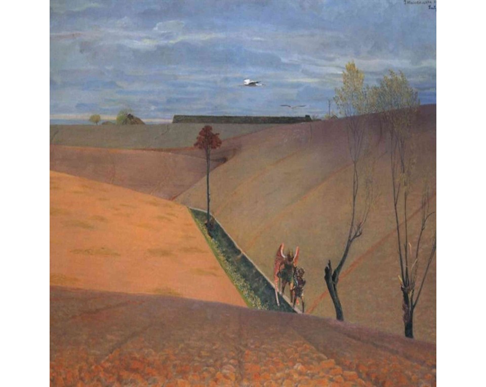 ΠΙΝΑΚΑΣ ΣΕ ΚΑΜΒΑ Jacek Malczewski - Τοπίο με τον Τωβία