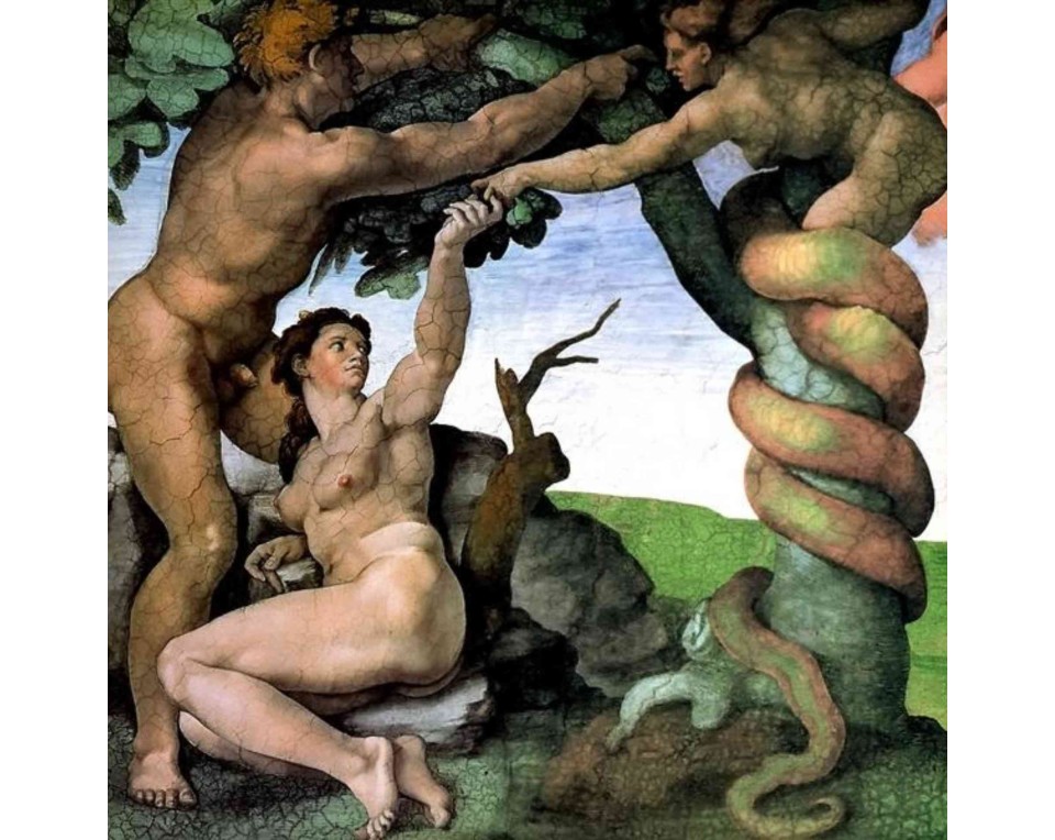 ΠΙΝΑΚΑΣ ΣΕ ΚΑΜΒΑ Michelangelo - Το Προπατορικό Αμάρτημα