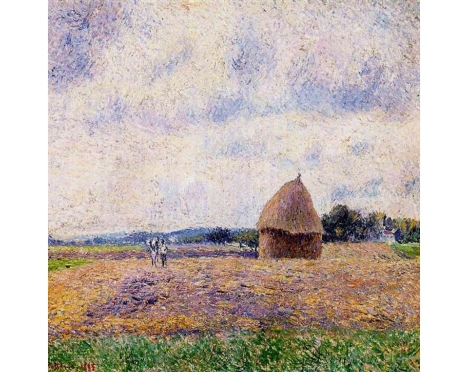ΠΙΝΑΚΑΣ ΣΕ ΚΑΜΒΑ Camille Pissarro - Θημωνιά στο Ερανί