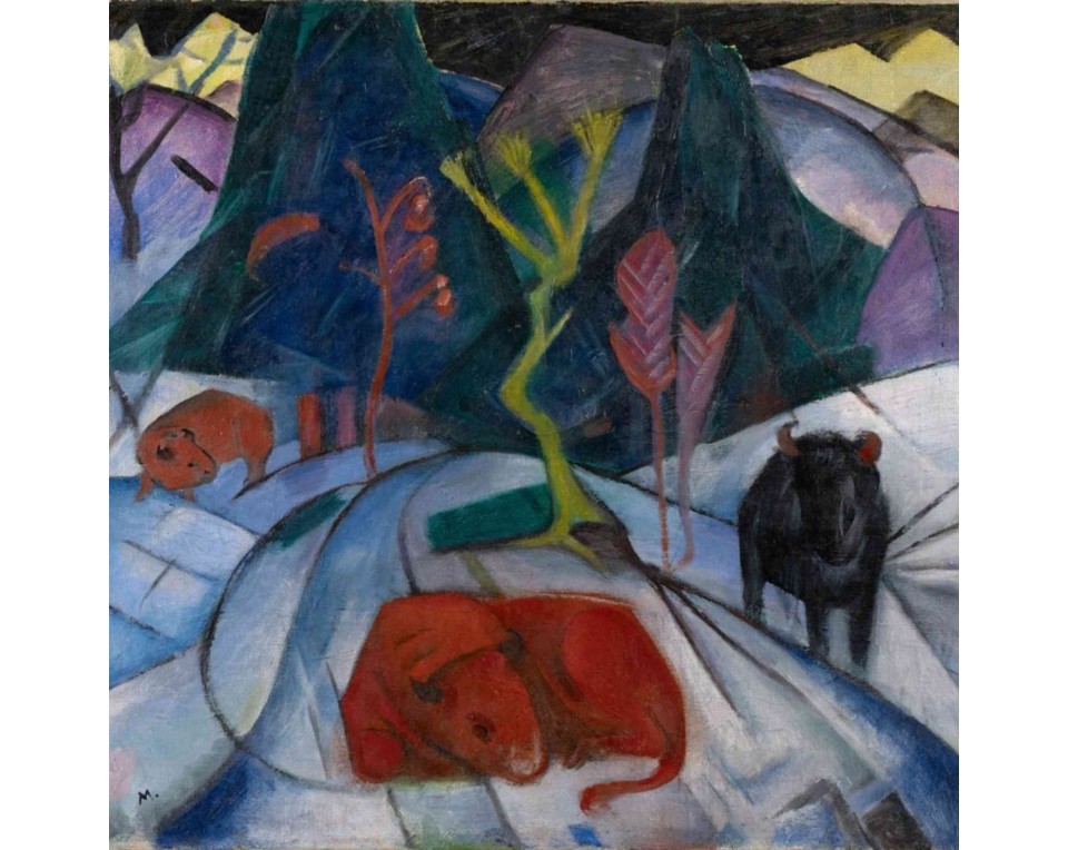ΠΙΝΑΚΑΣ ΣΕ ΚΑΜΒΑ Franz Marc - Βίσωνας τον Χειμώνα