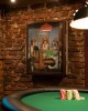 Κάβα mini bar τοίχου με καμβά ζωγραφικής ''σκυλιά παίζουν πόκερ''  50εκ πλάτος 60εκ ύψος  14εκ βάθος