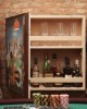 Κάβα mini bar τοίχου με καμβά ζωγραφικής ''σκυλιά παίζουν πόκερ''  50εκ πλάτος 60εκ ύψος  14εκ βάθος
