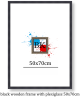Κορνίζα ξύλινη μαύρη με plexiglass 50Χ70εκ