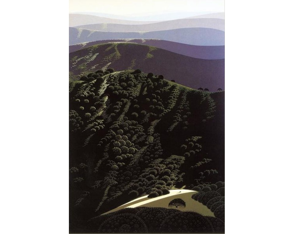 "Hidden Valley" του Eyvind Earle με τίτλο Εκτύπωση έργο τέχνης σε κάμβα τελαρωμένο κάθετο 40Χ60εκ 