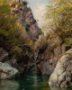 Peder Mørk Mønsted με τίτλο «En bjergslugt» (Το φαράγγι του βουνού).  Εκτύπωση έργο τέχνης σε κάμβα τελαρωμένο κάθετο 40Χ60εκ 