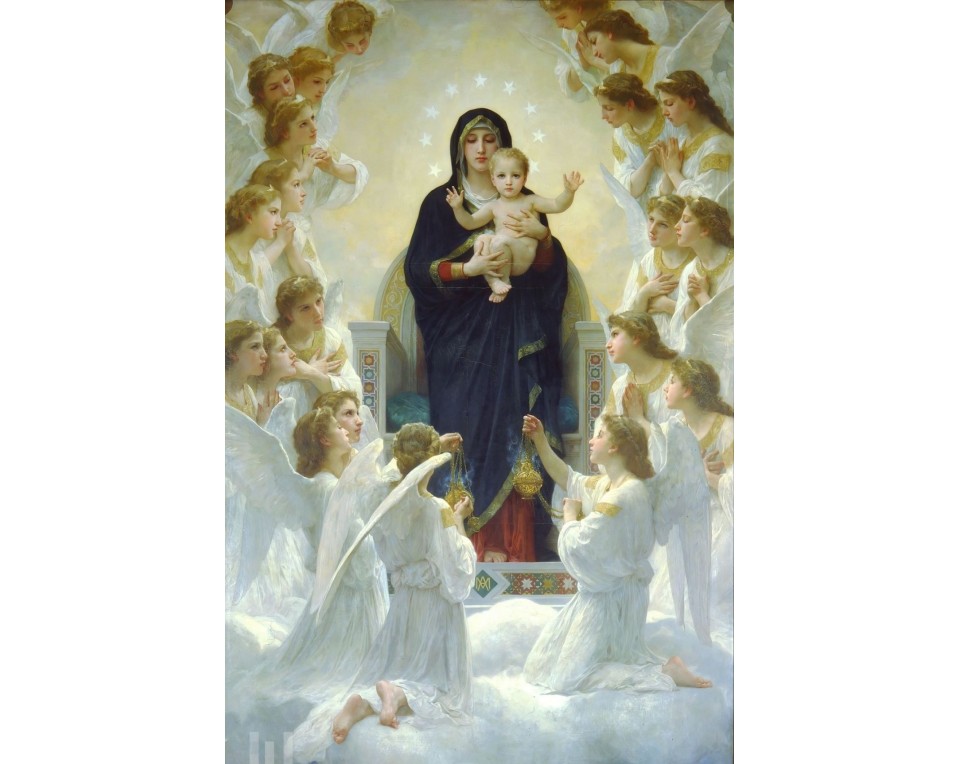  William-Adolphe Bouguereau με τίτλο «Βασίλισσα των Αγγέλων»  Εκτύπωση έργο τέχνης σε κάμβα τελαρωμένο κάθετο 40Χ60εκ 