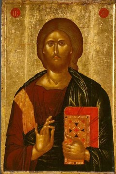 Ο Χριστός ο Παντοκράτορας. Εκτύπωση έργο τέχνης σε κάμβα τελαρωμένο κάθετο 40Χ60εκ 