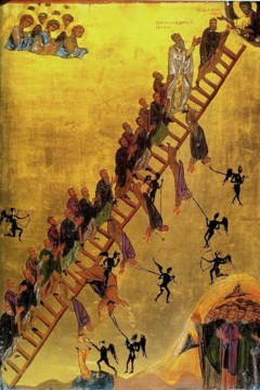 «Η Κλίμακα της Θείας Ανόδου» Εκτύπωση σε κάμβα τελαρωμένο κάθετο 40Χ60εκ 