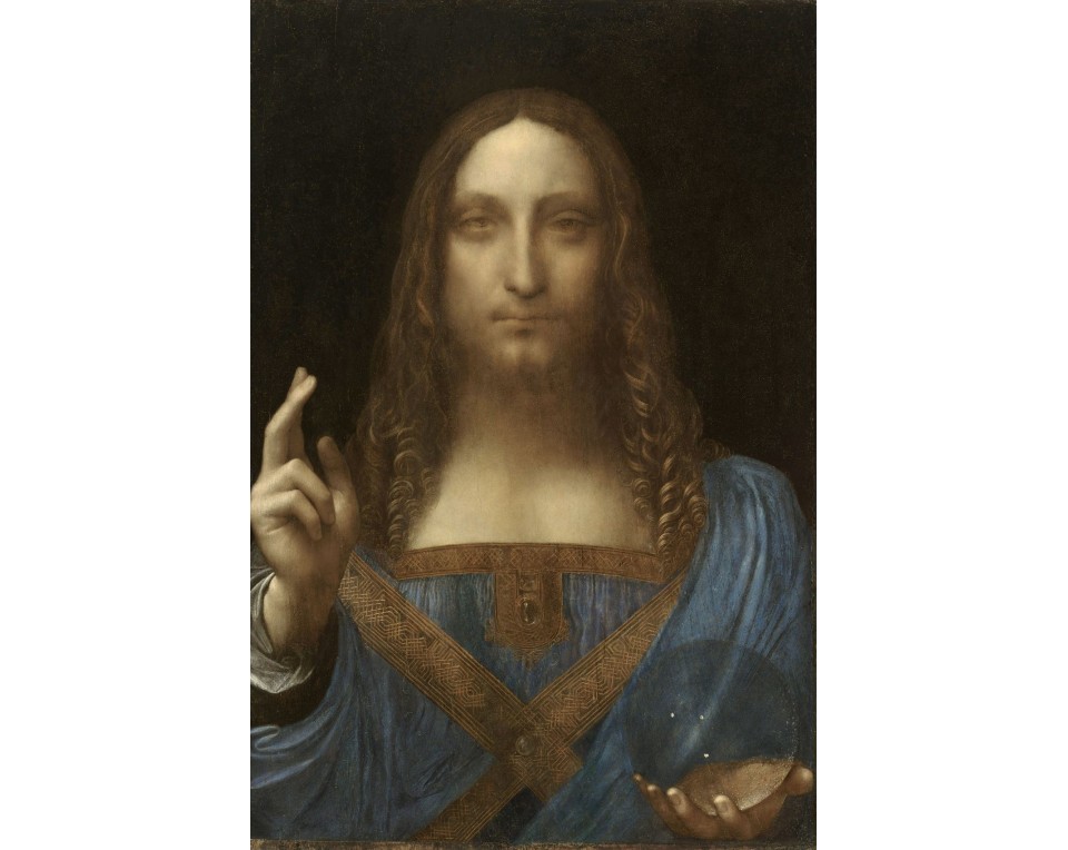 "Salvator Mundi" του Λεονάρντο ντα Βίντσι (Leonardo da vinci). Εκτύπωση έργο τέχνης σε κάμβα τελαρωμένο κάθετο 40Χ60εκ 