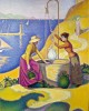 Paul Signac, «Γυναίκες στο πηγάδι» (Femmes au puits). Εκτύπωση έργο τέχνης σε κάμβα τελαρωμένο κάθετο 40Χ60εκ 