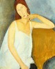 «Πορτρέτο της Ζαν Εμπιτέρν» (Portrait of Jeanne Hébuterne), ένας πίνακας του Ιταλού καλλιτέχνη Αμεντέο Μοντιλιάνι  Εκτύπωση έργο τέχνης σε κάμβα τελαρωμένο κάθετο 40Χ60εκ 