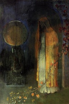 Καλλιτέχνης: Οντιλόν Ρεντόν (Odilon Redon). Τίτλος : "Ο Κίτρινος Μανδύας" (The Yellow Cape) Εκτύπωση έργο τέχνης σε κάμβα τελαρωμένο κάθετο 40Χ60εκ 