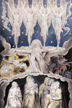 "Όταν τα πρωινά αστέρια τραγουδούσαν μαζί" (When the Morning Stars Sang Together) του Άγγλου ποιητή και καλλιτέχνη Ουίλιαμ Μπλέικ (William Blake). Εκτύπωση έργο τέχνης σε κάμβα τελαρωμένο κάθετο 40Χ60εκ 