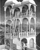  M.C. Escher (Μάουριτς Κορνέλις Έσερ) με τίτλο "Belvedere" (Μπελβεντέρε), Εκτύπωση έργο τέχνης σε κάμβα τελαρωμένο κάθετο 40Χ60εκ 