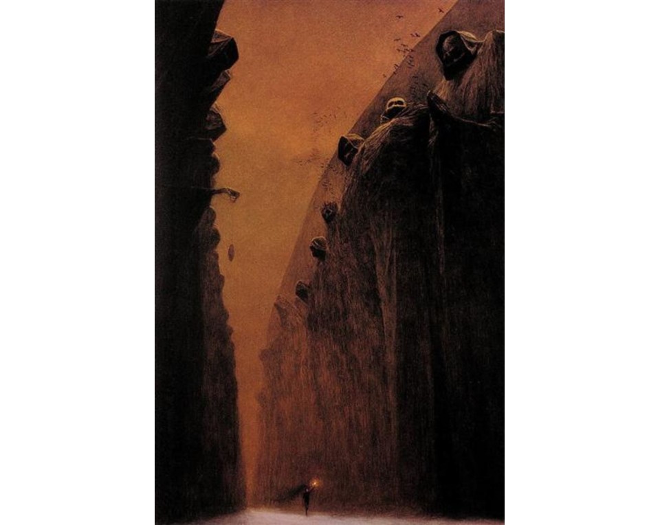 Zdzisław Beksiński Εκτύπωση έργο τέχνης σε κάμβα τελαρωμένο κάθετο 40Χ60εκ 