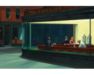 Έντουαρντ Χόπερ, "Nighthawks" (Γεράκια της νύχτας), Εκτύπωση έργο τέχνης σε κάμβα τελαρωμένο οριζόντιο 40Χ60εκ 