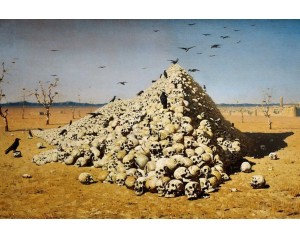 "Η Αποθέωση του Πολέμου" (The Apotheosis of War) του καλλιτέχνη Βασίλι Βερεσάγκιν (Vasily Vereshchagin). Εκτύπωση έργο τέχνης σε κάμβα τελαρωμένο οριζόντιο 40Χ60εκ 